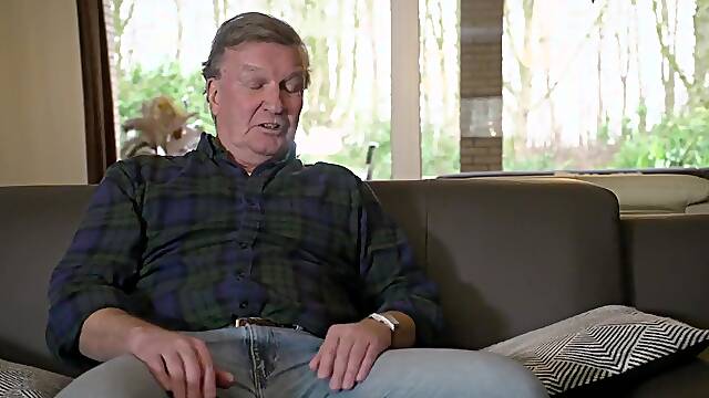 Fat old man fucks skinny teenager pussy and she gags on his cock