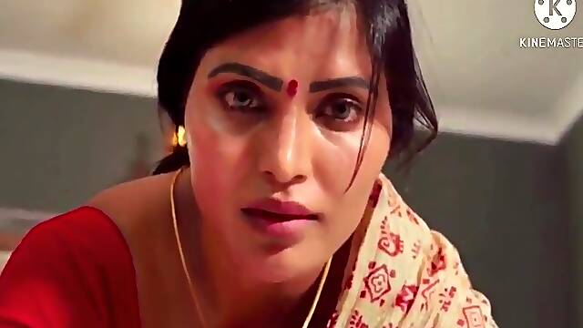 Sexy And Horny Woman In A Red Saree