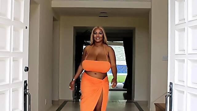 Huge Ebony Tits Trying On Bikinis