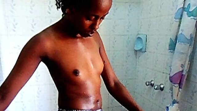 Two EBONY TEENS ate WET PUSSY in my shower