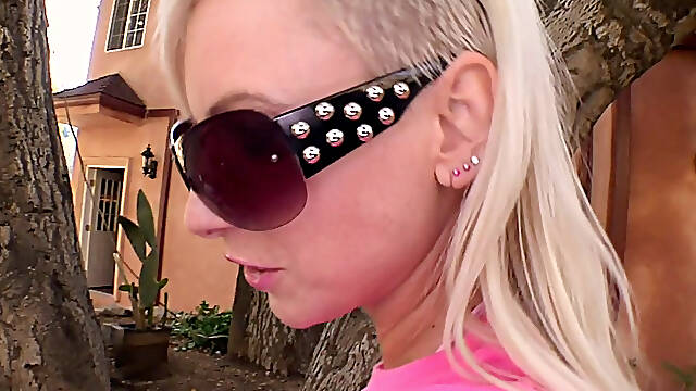 Blonde bombshell  Giselle Monet tries bbc