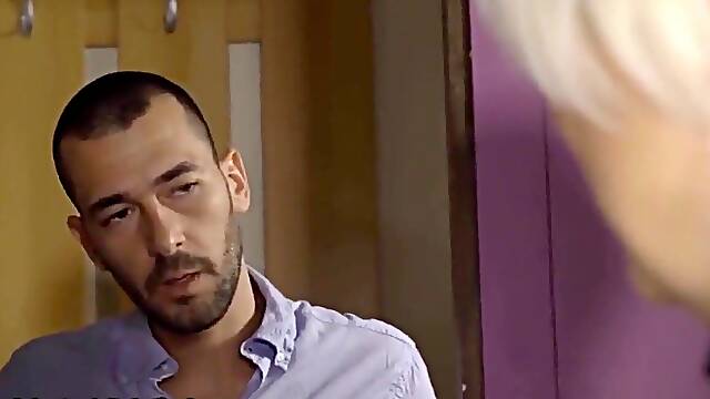 Cumshot he pounds the granny after she resolved his erection problem