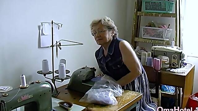 OmaHoteL Amateur Grandma Playing Striptease All Alone And Horny