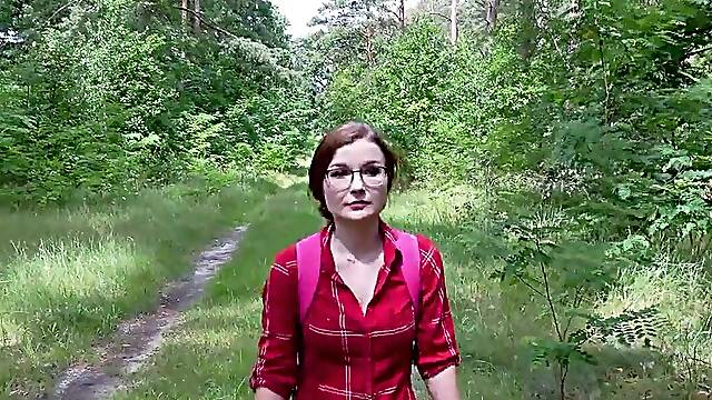 Pretty faced German girl is happy to suck that dick in public