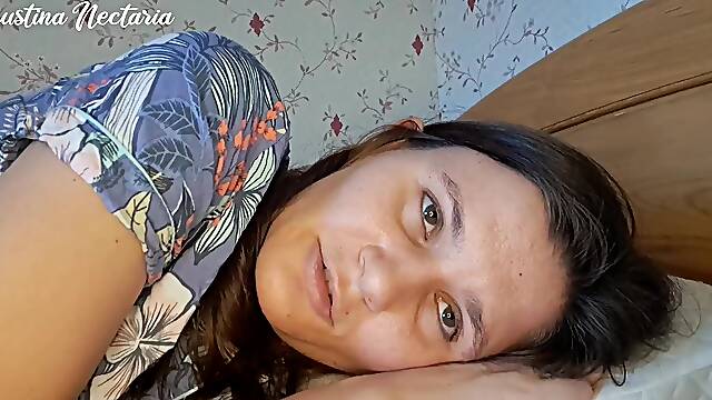 You loving Russian girlfriend is waking you up by sucking your penis (ASMR)