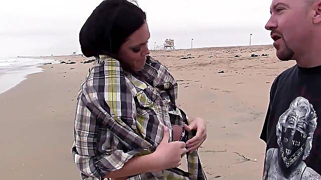 Big Butt and Tits Cougar Wife Alison Tyler talk to Cheating Fuck on Beach by Stranger in Hotel without condom