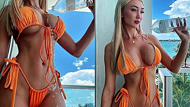 Blonde stepsisters sultry toilet passion captivates in a daring romp