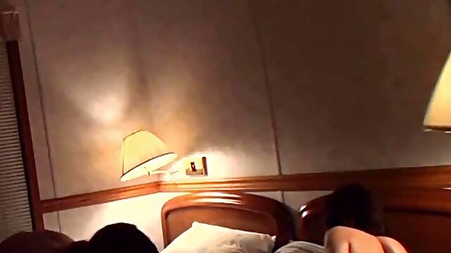 Spy camera catches Asian babes Yuma and Asami fucking a fat dude