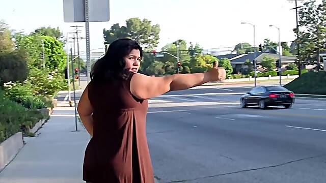 Stranded BBW Karla Lane Agrees to Fuck