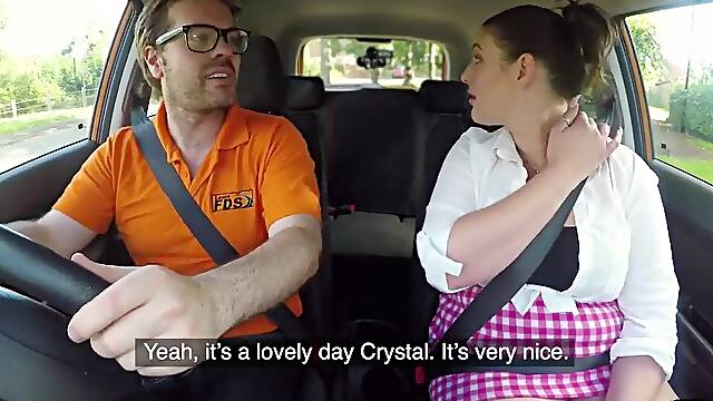 Plump English driving student banged in public