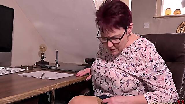 AuntJudysXXX - Your Breasty Older Boss Mrs. Layla Bird Sucks Your Ramrod at the Office