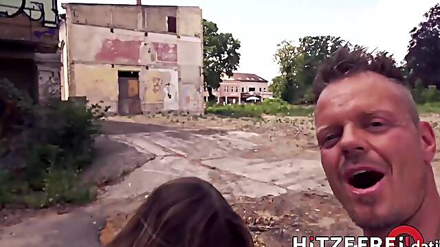 Risky Public Sex in Abandoned Place with Hawt Blond Curvy Chick