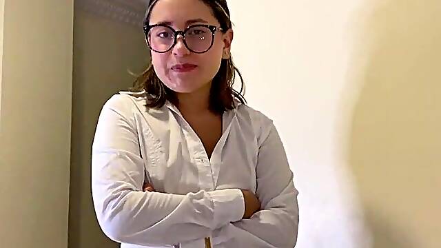 I convinced my teacher to give me intimate lessons and we ended up banging out of a cock rubber.