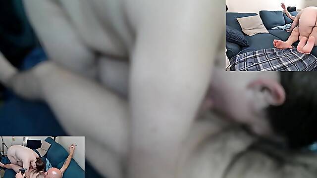 Foot Dad & Aspen’s three-Livecam POV Jerk off and Suck - Multiple Angles of Intensive Enjoyment