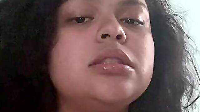 Large tit Latin babe sucks off big toy