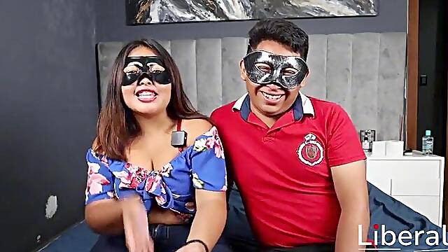 Three ebony dudes have sex with a hotwife during the time that her cuckold spouse watches