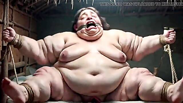 Hopeless SSBBW in Rope Servitude - Trickling Bulky Wide Twat