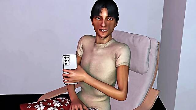 3D Hot Asian BBW Stepsister Cheating with thick cock old Stepfather