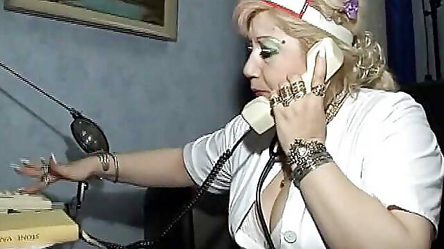 BBW German nurse rides big dick