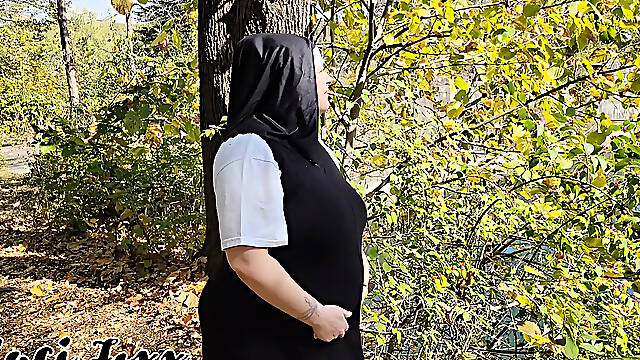 Smoking Pregnant Nun
