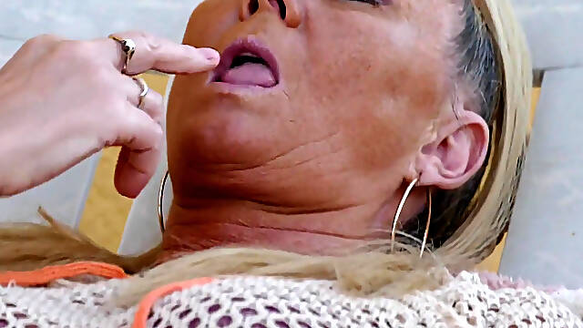 Outdoor Masturbation &amp; Fingering Orgasm in Crotchless Panties &amp; Thigh High Socks