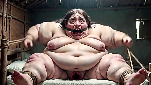 Desperate SSBBW in Rope Bondage - Dripping Fat Wide Pussy