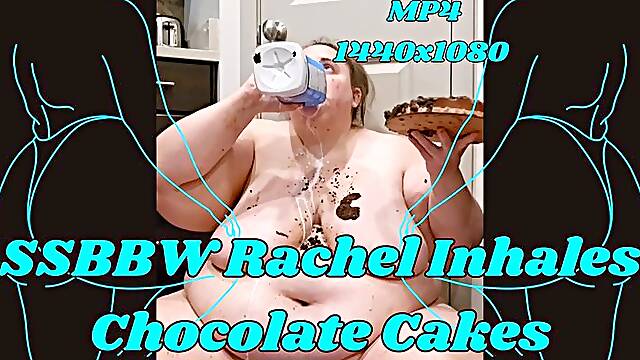 SSBBW Rachel Becomes a Feedee To Inhale Two Chocolate Cakes MP4 1920x1080