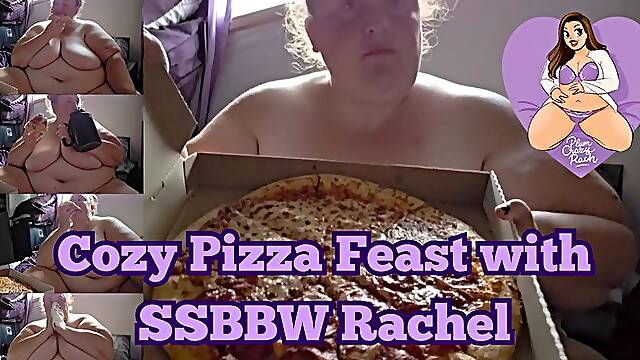 Cozy Pizza Stuffing Feast with SSBBW Rachel