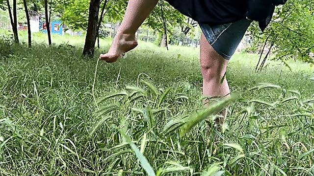 Walk barefeet outdoors!