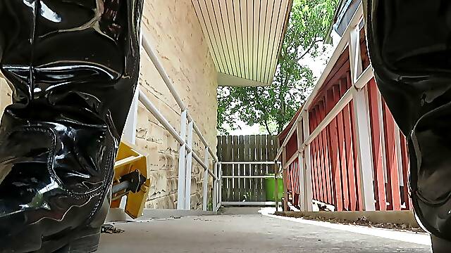 Black Boots Closeup Test for Crushing Video