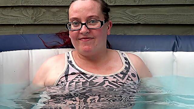 Clothed in the hot tub