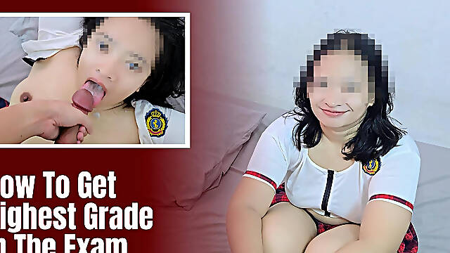 Naughty Asian College Girl Exchange Her Tight Pussy for Highest Exam Grade - Minokiiko